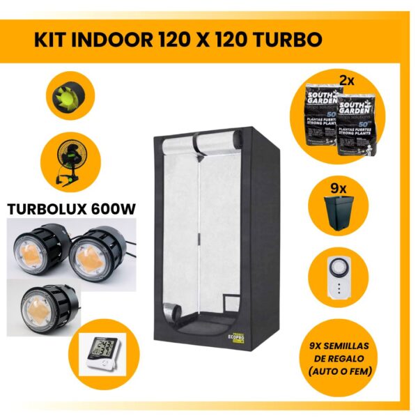 Kit indoor 120x120 600w TURBO